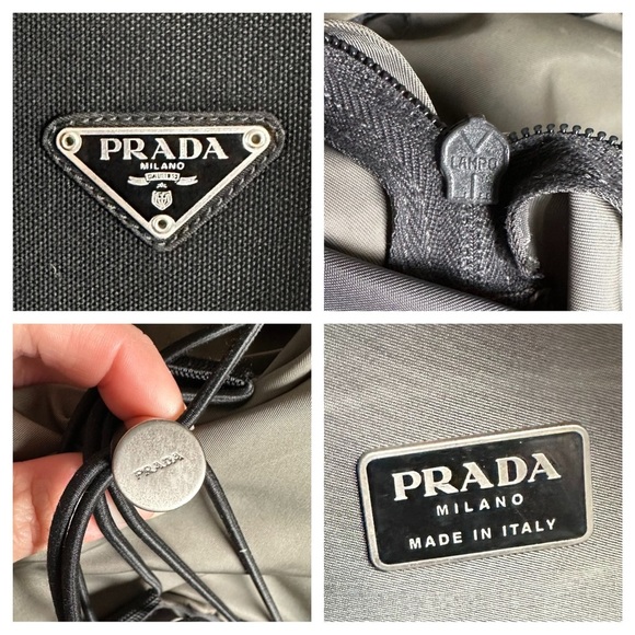 Authentic PRADA Gray Green & Black Nylon Backpack - Picture 3 of 15